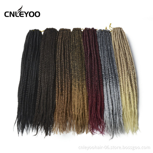 Wholesale 24 Roots Kanekalong Box Braids Crochet Hair 18 Inch Brown Crochet Box Braiding Hair Extension for Women